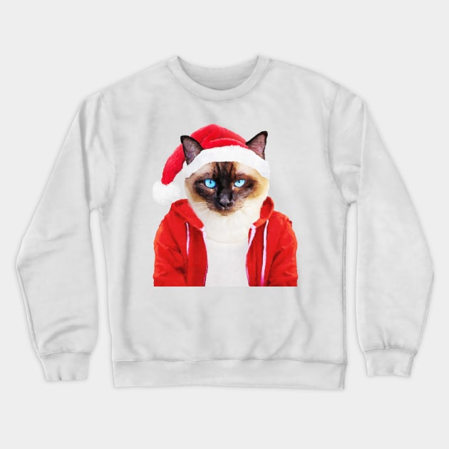 Santa Cat Crewneck Sweatshirt by DarkMaskedCats